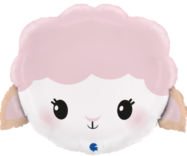 XL Folienballon Figur - Schaf, rosa - 48cm